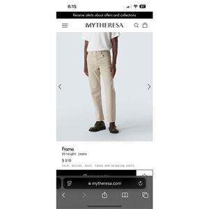 FRAME The Straight Jeans Cream Button Down Raw Hem